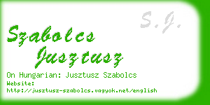 szabolcs jusztusz business card